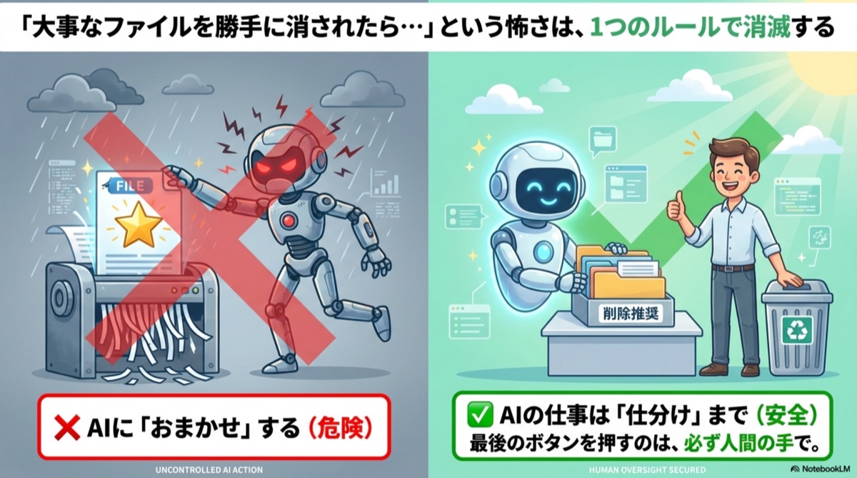 AIにおまかせは危険。AIの仕事は仕分けまで、最後のボタンは必ず人間の手で